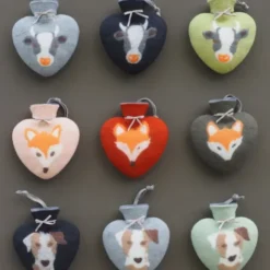 Herz Wärmflasche aus Filz - Fuchs, braun