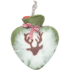 Herz Wärmflasche aus Filz - HIRSCH, grün