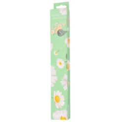 Holzfächer 42 cm Gänseblümchen - Handfächer mit Textilbespannung & Trageschlaufe