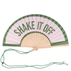 Holzfächer 42 cm SHAKE IT OFF - Handfächer mit Textilbespannung & Trageschlaufe