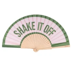 Holzfächer 42 cm SHAKE IT OFF - Handfächer mit Textilbespannung & Trageschlaufe