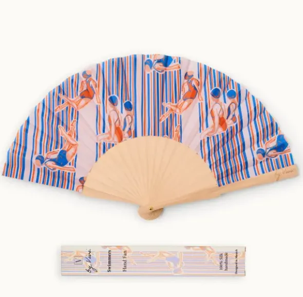 Holzfächer Seide - Swimmer