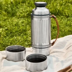 Isolierflasche Duo mit 2 Bechern 1,0 l Edelstahl