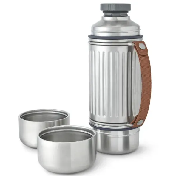 Isolierflasche Duo mit 2 Bechern 1,0 l Edelstahl
