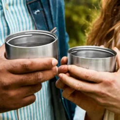 Isolierflasche Duo mit 2 Bechern 1,0 l Edelstahl