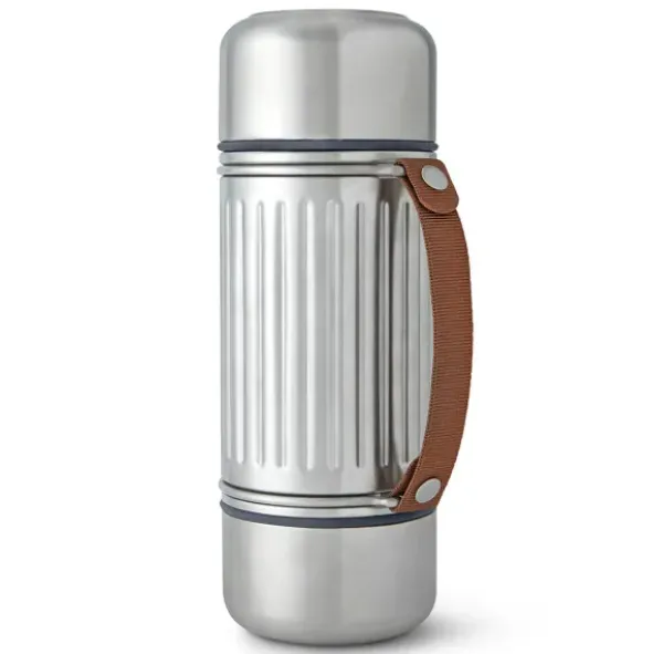 Isolierflasche Duo mit 2 Bechern 1,0 l Edelstahl