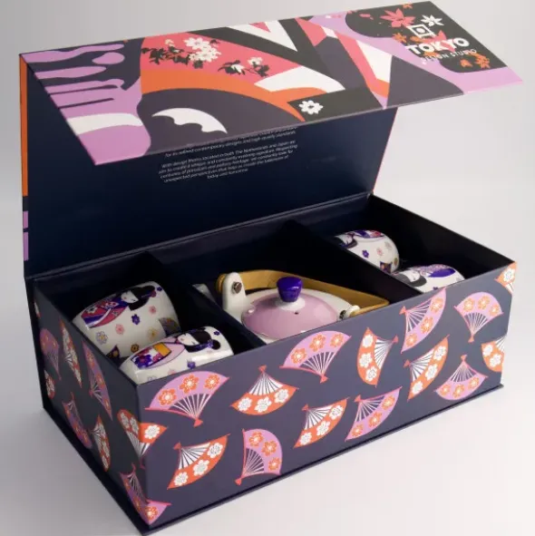 Japanisches Tee Geschirr Set – Teekanne mit Teesieb und 4 Teebechern