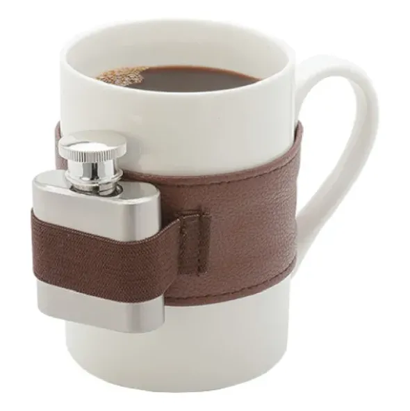 Kaffee mit Schuss - Tasse mit Flachmann