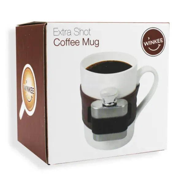 Kaffee mit Schuss - Tasse mit Flachmann