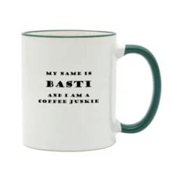 Kaffeetasse COFFEE JUNKIE mit Namen