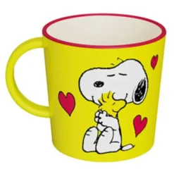 Kaffeetasse Snoopy LOVE - Peanuts Tasse gelb mit Herzen