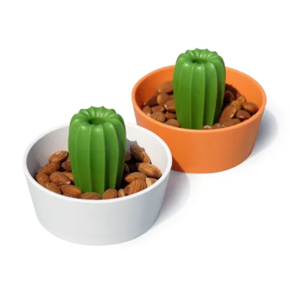 Kaktus Snackschale + Glas Abdeckung CACNUTS weiß-grün