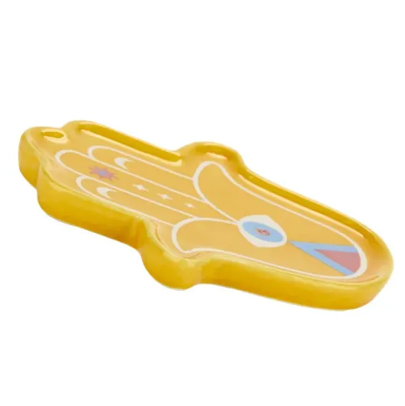 Keramik Räucherstäbchenhalter - Lucky Hand, gelb