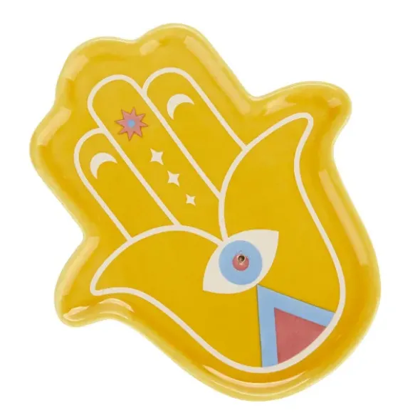 Keramik Räucherstäbchenhalter - Lucky Hand, gelb