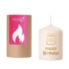Kerze - HAPPY BIRTHDAY Paket gold, 8 cm creme