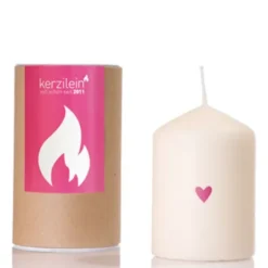 Kerze - Herzchen pink