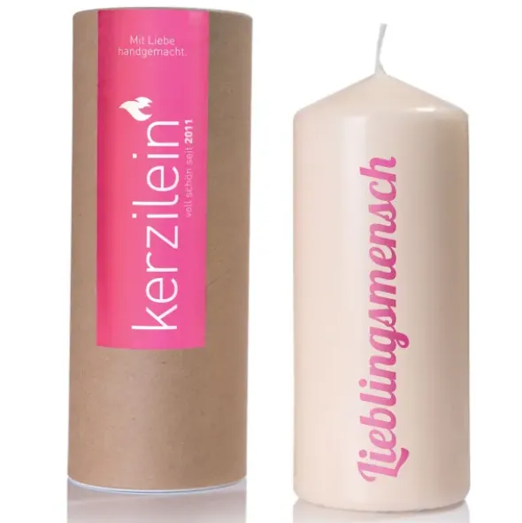 Kerze - Lieblingsmensch, pink