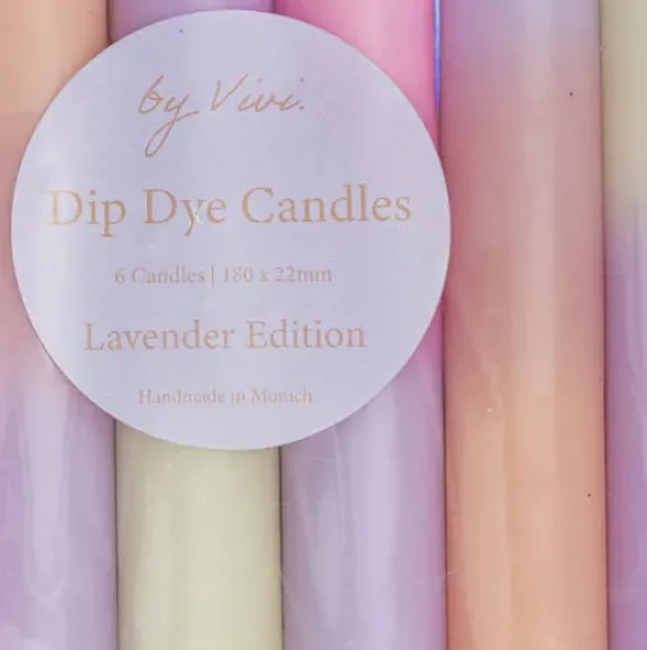 Kerzen im Set - Stabkerzen 6 Stück LAVENDER EDITION, Lavendel