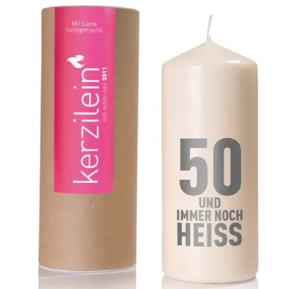 Kerze - 50 und immer noch heiß, grau