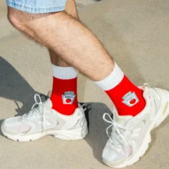 Ketchup Socken – Lustige Socken im Tomatenketchup Style, Gr. 36 - 45