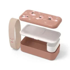 Kinder Lunchbox Fuchsmotiv rosa 500ml mit Fächern