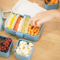 Kinder Lunchbox MB TRESOR blau – inklusive 2 Snackboxen