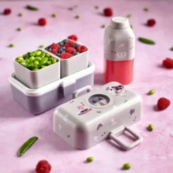 Kinder Lunchbox MB TRESOR Fuchs rosa – inklusive 2 Snackboxen