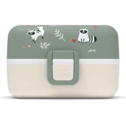 Kinder Lunchbox MB TRESOR Waschbär grün – inklusive 2 Snackboxen