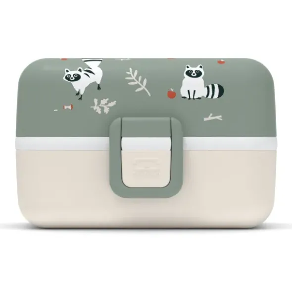 Kinder Lunchbox MB TRESOR Waschbär grün – inklusive 2 Snackboxen