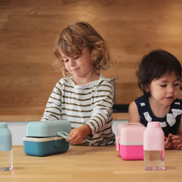 Kinder Lunchbox MB TRESOR Waschbär grün – inklusive 2 Snackboxen