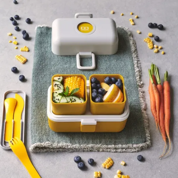 Kinder Lunchbox MB TRESOR Waschbär grün – inklusive 2 Snackboxen