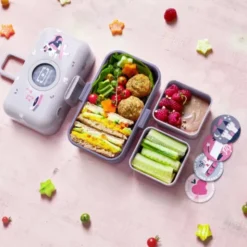 Kinder Lunchbox MB TRESOR Waschbär grün – inklusive 2 Snackboxen