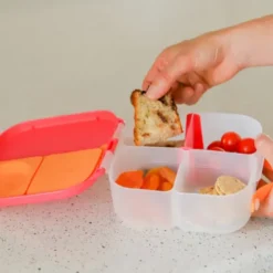 Kinderlunchbox mit 3 Fächern 1000 ml - pink