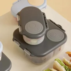Kinderlunchbox mit 3 Fächern 1000 ml - dunkelgrau