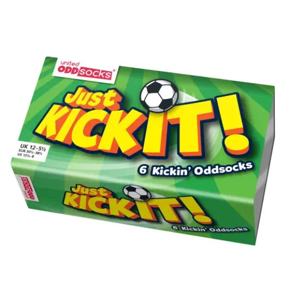 Kindersocken Fußball - Geschenkbox KICK IT - 6 Socken - Gr. 30½-38½