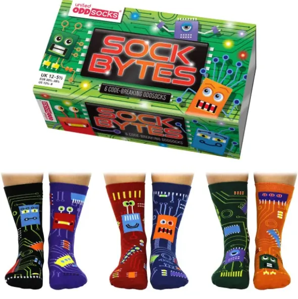 Kindersocken Gaming - Geschenkbox Sock Bytes - 6 Socken - Gr. 30½-38½