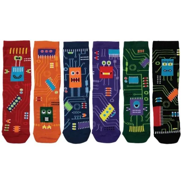 Kindersocken Gaming - Geschenkbox Sock Bytes - 6 Socken - Gr. 30½-38½