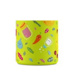 Kindertrinkflasche 0,25 l mit Gemüse Motiv - Edelstahlflasche mit Strohhalm und Sporttrinkverschluss