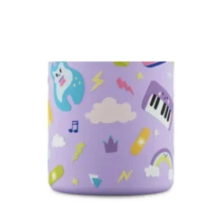 Kindertrinkflasche 0,5 l mit Musik Motiv - Edelstahlflasche mit Strohhalm und Sporttrinkverschluss