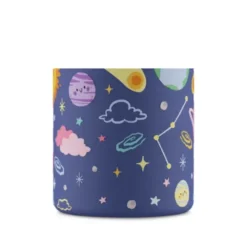 Kindertrinkflasche 0,25 l mit Weltall Motiv - Edelstahlflasche mit Strohhalm und Sporttrinkverschluss
