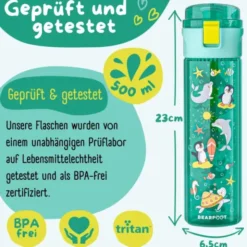 Kindertrinkflasche mit Stimmungs Skala, 0,5 l Meerestiere