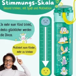 Kindertrinkflasche mit Stimmungs Skala, 0,5 l Dinos
