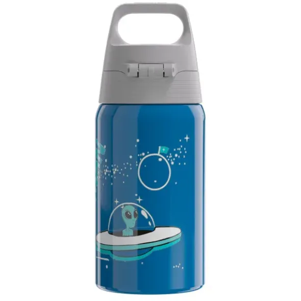 Kindertrinkflasche SHIELD ONE 0,5 l – Edelstahlflasche blau mit Weltraum-Motiv