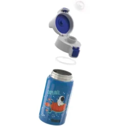 Kindertrinkflasche SHIELD ONE 0,5 l – Edelstahlflasche blau mit Weltraum-Motiv