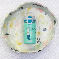 Kindertrinkflasche SHIELD ONE 0,5 l – Edelstahlflasche türkis mit Meerjungfau Motiv