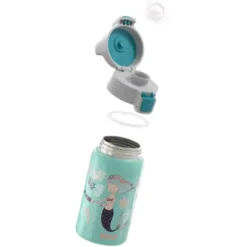 Kindertrinkflasche SHIELD ONE 0,5 l – Edelstahlflasche türkis mit Meerjungfau Motiv