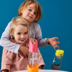 Kindertrinkflasche sport spout 450 ml grau-blau