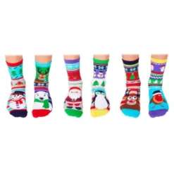 Kinder Weihnachtssocken Buch A HOLLY JOLLY CHRISTMAS 6 Einzelsocken Gr. 30½-38½