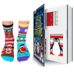 Kinder Weihnachtssocken Buch A HOLLY JOLLY CHRISTMAS 6 Einzelsocken Gr. 30½-38½