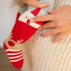 Kinder Weihnachtssocken Rentier Gr. 3-4 Jahre (20-26)